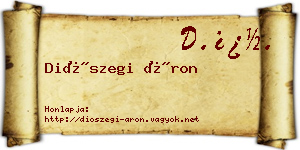 Diószegi Áron névjegykártya